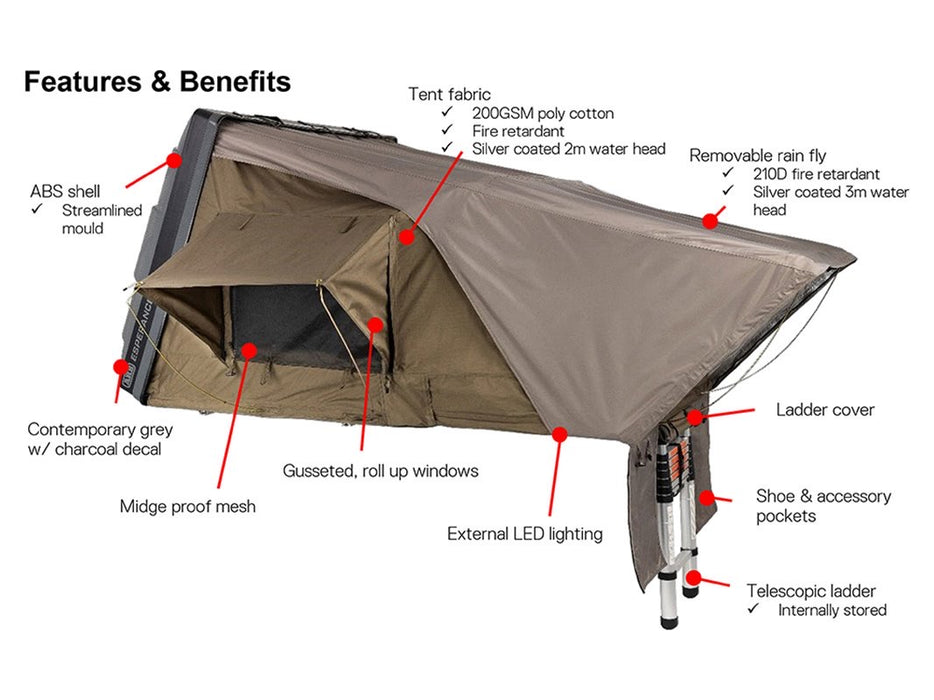 Rooftop Tent Esperance ARB - Rigid ABS hull with telescopic ladder 802200 ARB