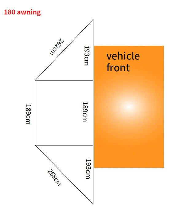 Awning 4x4 Campboss 180° Shadow - Free-standing A4A-BSA-180 Campboss 4x4