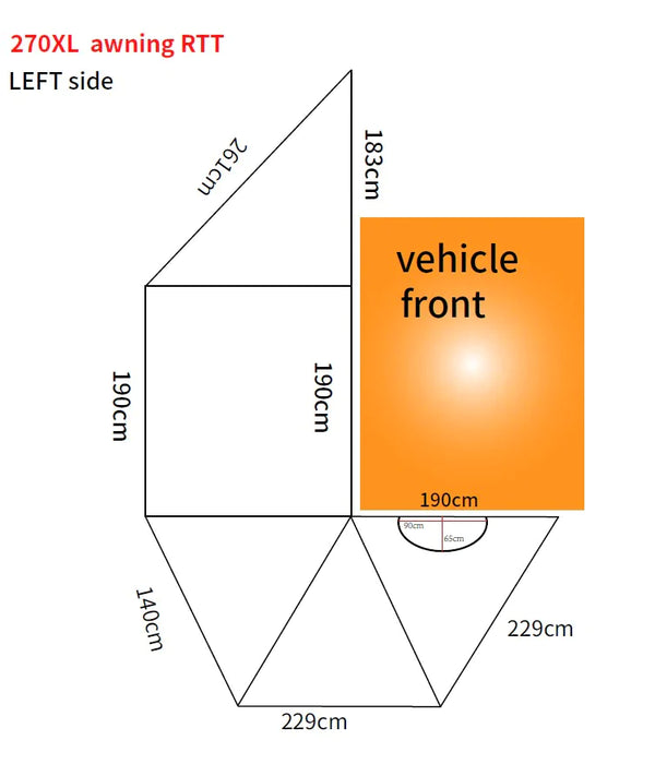 Circular awning 4x4 Campboss 270° XL - Self-supporting A4A-BSA-270-XL Campboss 4x4