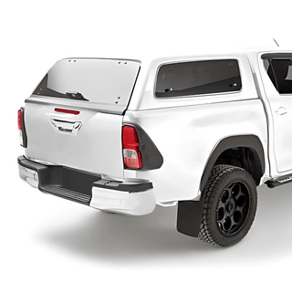 Hardtop Aeroklas Stylish Toyota Hilux DC 2016+ | Aeroklas Hinged Windows 089: Pearl White 304130300219-089 Xperts4x4