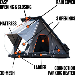 Rooftop Tent Expedition Gen 3-R Black | ALU-CAB Alu-Cab AC-RT-3R-B Xperts4x4