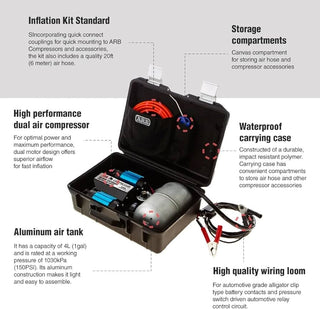 Dual ARB 12/24V case compressor 174L/min with ARB Xperts4x4 reserve