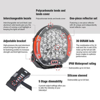 Intensity LED Headlight Solis 36 - ARB - Wide Beam (single) ARB Headlight Solis 36 (single) SJB36F Xperts4x4