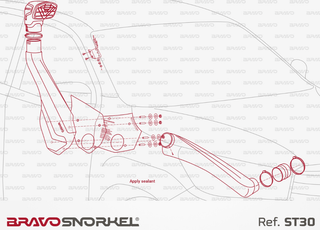 Snorkel Bravo 4x4 - Toyota Hilux Revo 2015+ Bravo Snorkel ST30 Xperts4x4