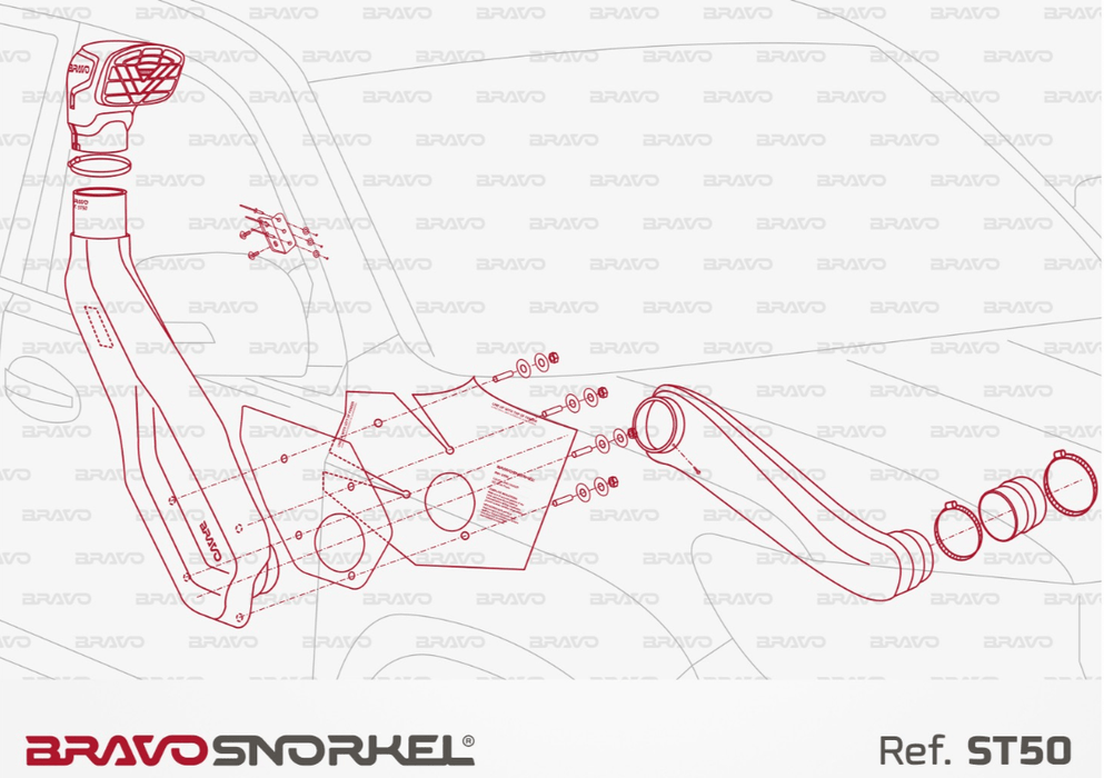 Snorkel Bravo 4x4 - Toyota Land Cruiser / Prado 150 - Bravo Snorkel - Xperts 4x4