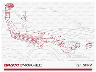 Snorkel Ford Ranger Raptor 2023 to Present 3.0L PETROL - BRAVO SNORKEL Bravo Snorkel SFRV Xperts4x4