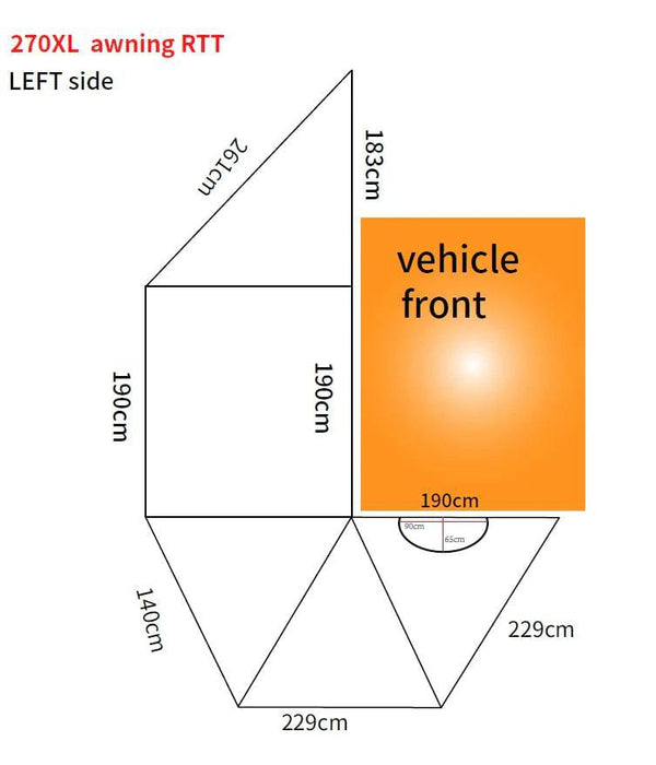 Circular awning 4x4 Campboss 270° XL - Free-standing - Campboss 4x4 - Xperts 4x4