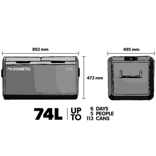 Dometic CFX3 75DZ - Portable Cooler 74L Double Zone - Xperts 4x4