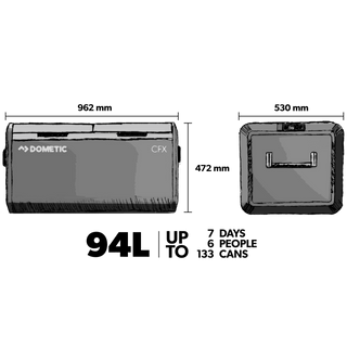 Portable Refrigerator DOMETIC CFX3 95DZ - 93L | 12/24V & 230V - Xperts 4x4