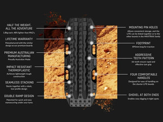 MAXTRAX LITE Sand Plate - Black (Sold in pairs) Maxtrax MAX-MTXLTBK Xperts4x4