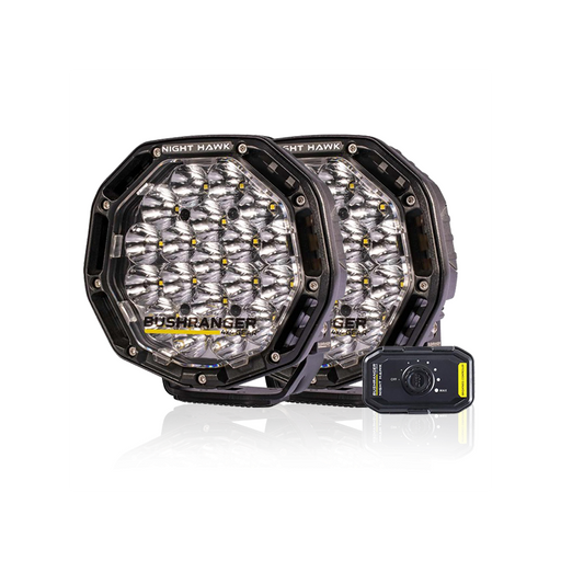 2x 7" Spotlights Bushranger Night Hawk SR (Beam included) NHX180VLI-KIT+ NHW20VLI Bushranger