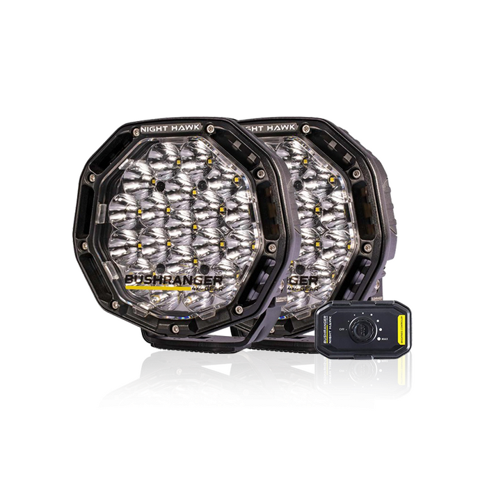 2x 7" Spotlights Bushranger Night Hawk SR (Beam included) NHX180VLI-KIT+ NHW20VLI Bushranger