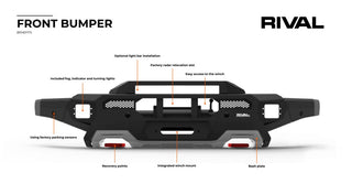 Front bumper Rival 4x4 Ford Raptor 2023+ | Aluminium Black RIVAL 4X4 Xperts4x4