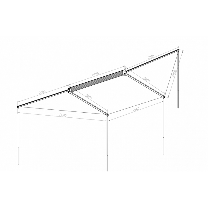 180° Awning + Walls - ROCKALU 360 | Self-supporting ROCK360+ROCK005 Rockalu