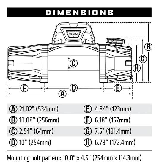 Winch WARN VR-EVO 10 | 4.5 Tonnes | 12V | steel - Warn - Xperts 4x4