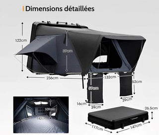 Rooftop Tent Aluminium - Suitable for 3/4 Persons - Xperts 4x4 - Xperts 4x4