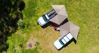 Circular Awning 270° RHINORACK Batwing Compact 2m (left version) - with STOW IT bindings on Xperts4x4 4x4 Off-Road Accessories