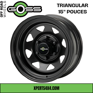 GOSS TRIANGULAR Steel Wheel - 15 inch - Black on Xperts4x4 4x4 Off-Road Accessories