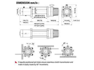 Winch COMEUP DV 9 12V/24V - 4 082 kg - Steel cable on Xperts4x4 4x4 Off-Road Accessories