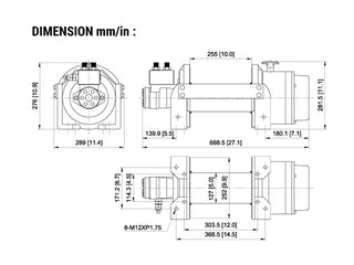 Hydraulic Winch COMEUP HV 15 - 6 800 kg - 60 l/min on Xperts4x4 4x4 Off-Road Accessories