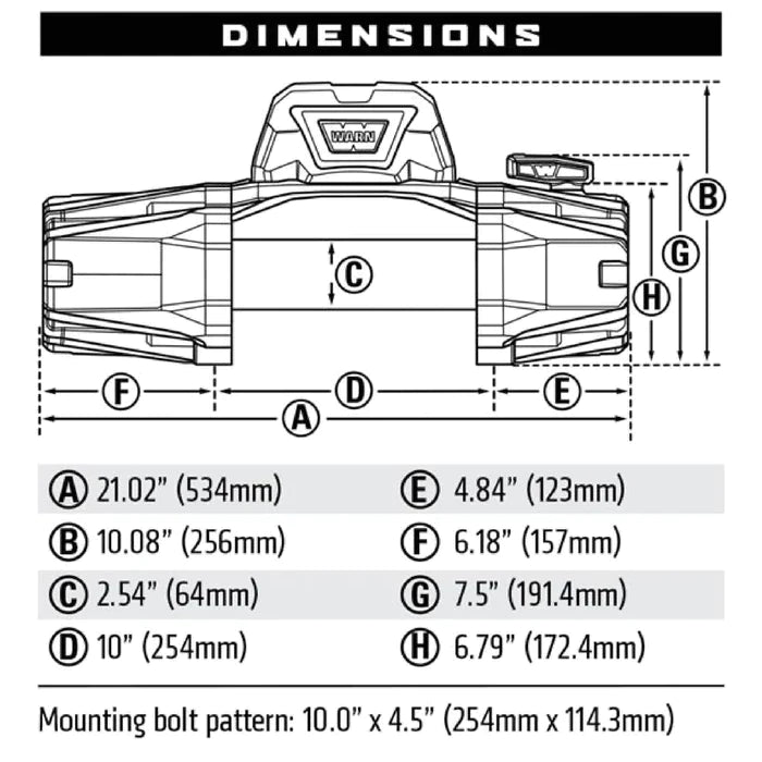 Winch WARN VR-EVO 8 | 3.6 Tons | 12V | steel 103250 Warn