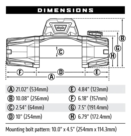 Winch WARN VR-EVO 12 | 5.4 Tons | 12V | Steel 103254 Warn