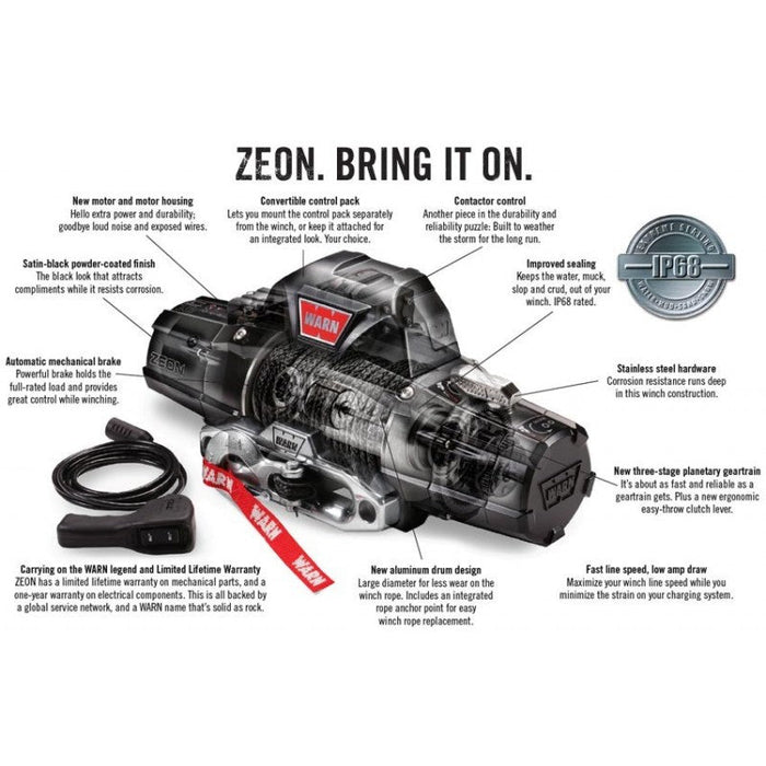 Winch WARN Zeon 8S CE-12V 3.6T - Synthetic 89670 Warn